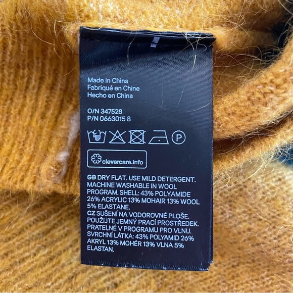 H&M oversized color block knit Crewneck sweater size large - Picture 4 of 10